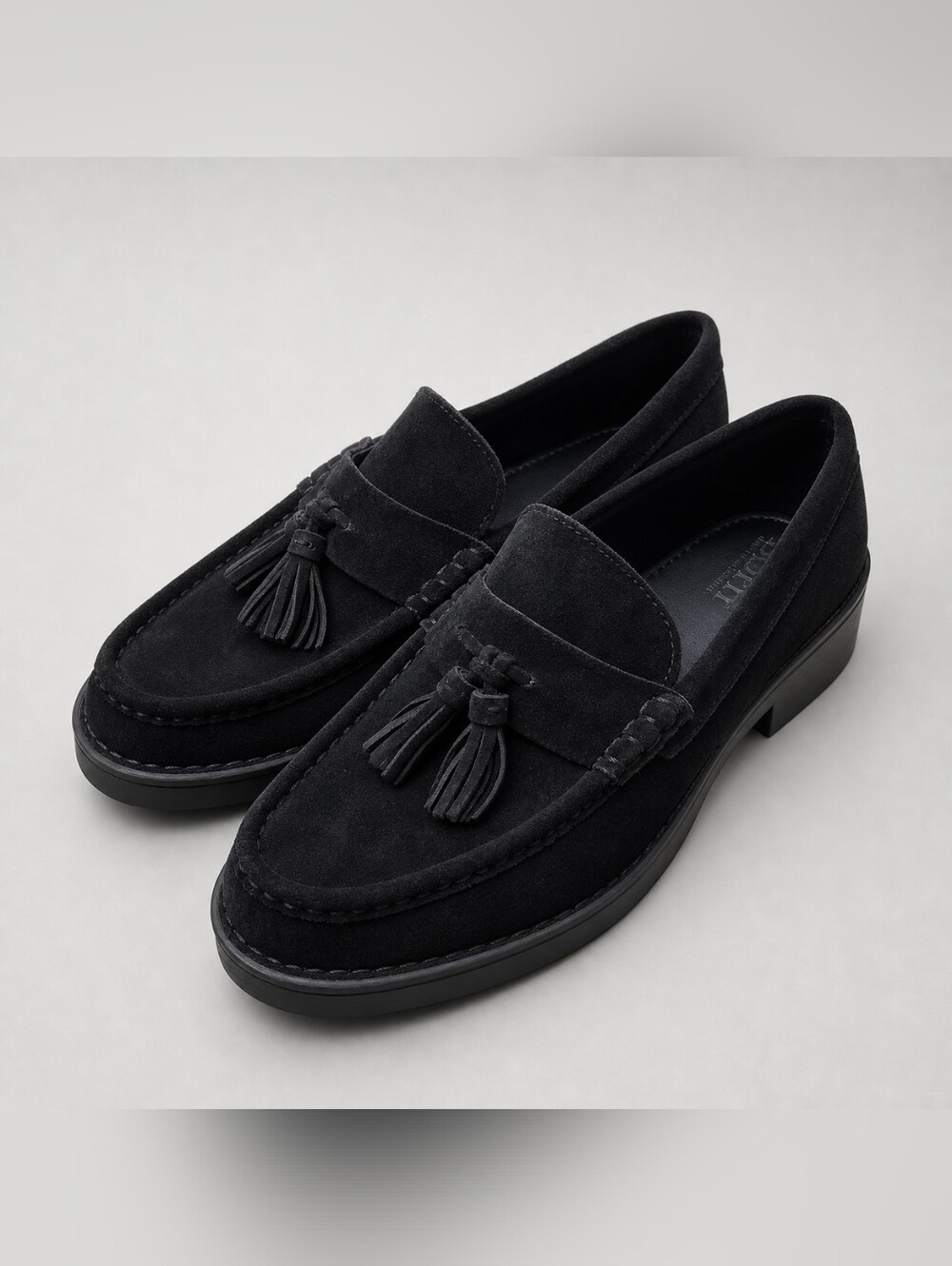 B.O.C BORN Black Suede Capri Tassle Loafers Women's Size 8 Chunky Heel